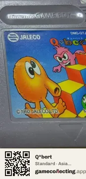 Q*bert Game Boy, Asia cartridge label