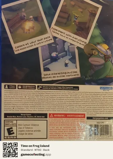 Time on Frog Island PlayStation 5, NTSC box back