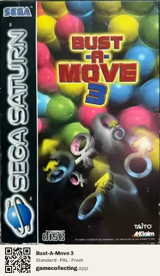 Bust-A-Move 3 Sega Saturn, PAL box front