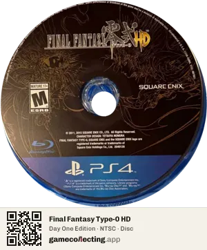 Final Fantasy Type-0 HD PlayStation 4, NTSC disc