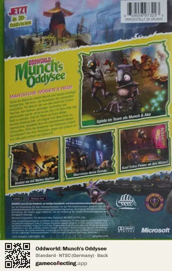 Oddworld: Munch's Oddysee Xbox, Germany box back