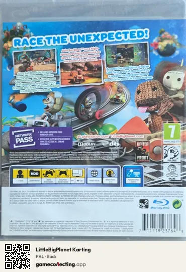 LittleBigPlanet Karting PlayStation 3, PAL box back