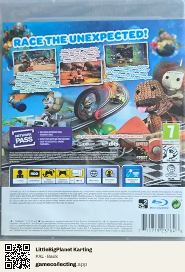 LittleBigPlanet Karting PlayStation 3, PAL box back