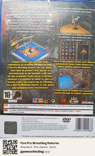 Fire Pro Wrestling Returns PlayStation 2, Spain box back