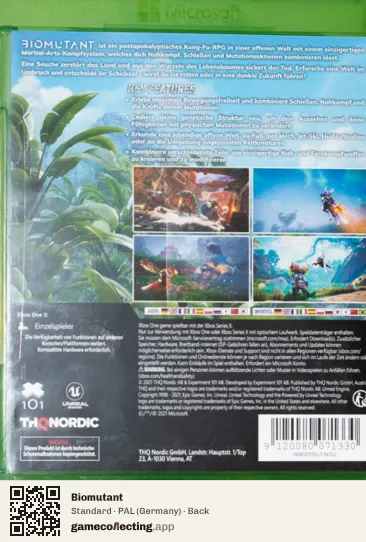 Biomutant Xbox One, Germany box back