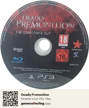 Deadly Premonition PlayStation 3, PAL disc