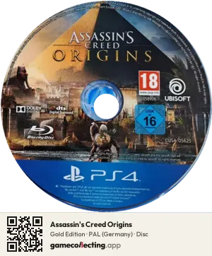 Assassin's Creed Origins PlayStation 4, PAL disc