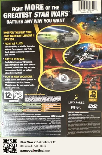 Star Wars: Battlefront II Xbox, PAL box back