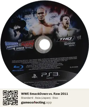 WWE SmackDown vs. Raw 2011 PlayStation 3, Asia disc
