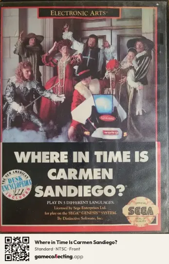 Where in Time Is Carmen Sandiego? Sega Mega Drive / Genesis, NTSC box front