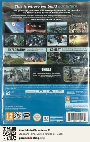 Xenoblade Chronicles X Nintendo Wii U, United Kingdom box back