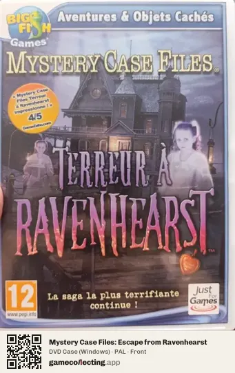 Mystery Case Files: Escape from Ravenhearst Computer, PAL box front
