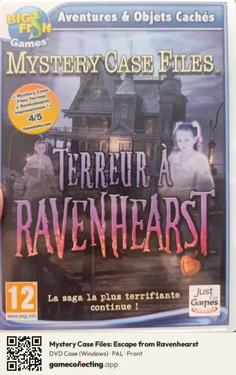 Mystery Case Files: Escape from Ravenhearst Computer, PAL box front
