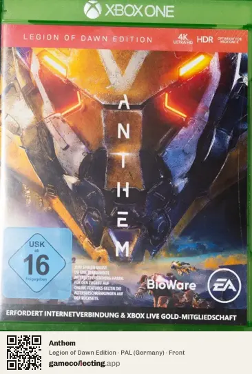 Anthem Xbox One, Germany box front