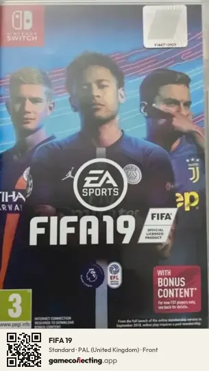 FIFA 19 Nintendo Switch, United Kingdom box front
