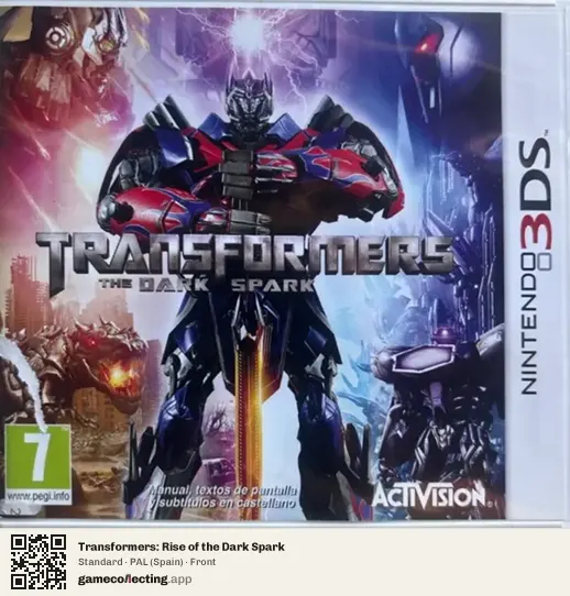 Transformers: Rise of the Dark Spark Nintendo 3DS, Spain box front