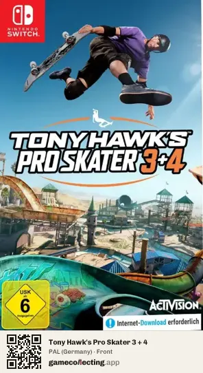 Tony Hawk's Pro Skater 3 + 4 Nintendo Switch, Germany box front