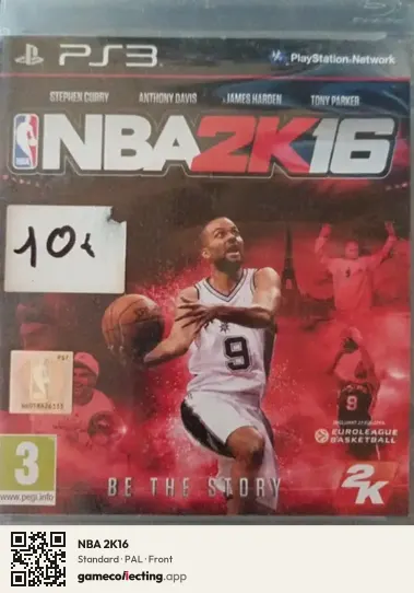 NBA 2K16 PlayStation 3, PAL box front