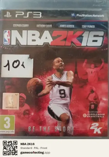 NBA 2K16 PlayStation 3, PAL box front