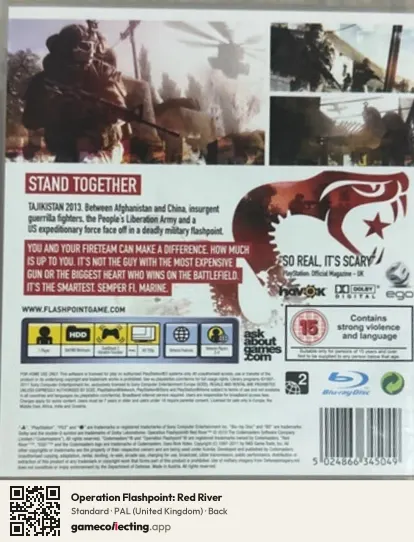 Operation Flashpoint: Red River PlayStation 3, United Kingdom box back