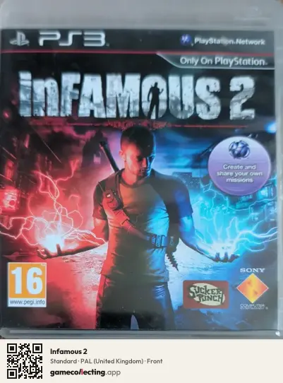 Infamous 2 PlayStation 3, United Kingdom box front