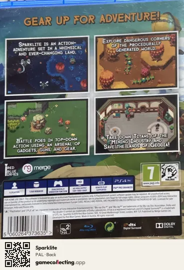Sparklite PlayStation 4, PAL box back
