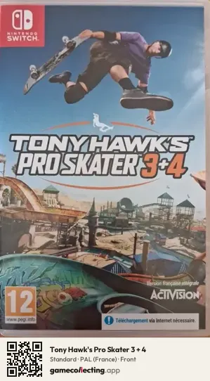Tony Hawk's Pro Skater 3 + 4 Nintendo Switch, France box front