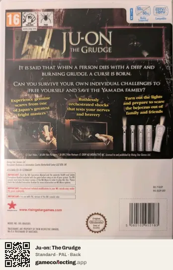 Ju-on: The Grudge Nintendo Wii, PAL box back