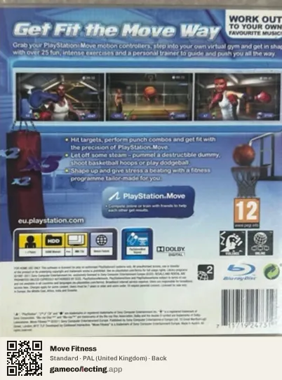 Move Fitness PlayStation 3, United Kingdom box back