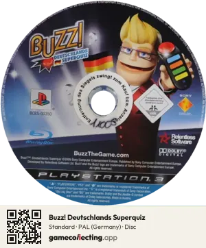 Buzz! Deutschlands Superquiz PlayStation 3, PAL disc