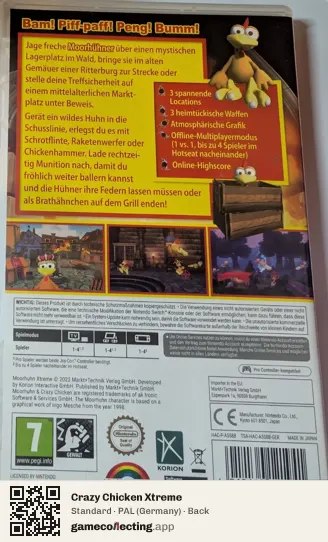 Crazy Chicken Xtreme Nintendo Switch, Germany box back