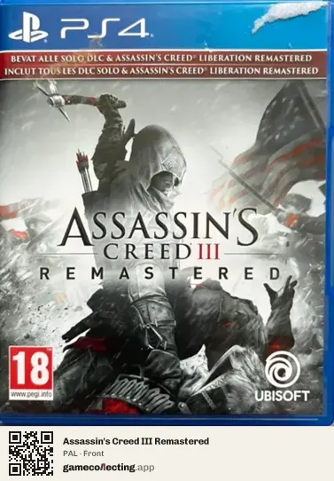 Assassin's Creed III Remastered PlayStation 4, PAL box front