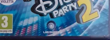 Just Dance: Disney Party 2, the PEGI square on its front