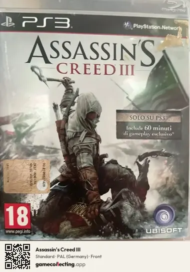 Assassin's Creed III PlayStation 3, Germany box front