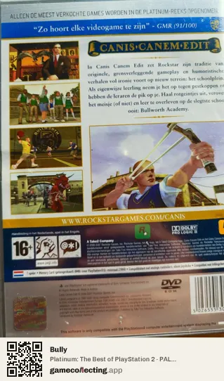 Bully PlayStation 2, Netherlands box back