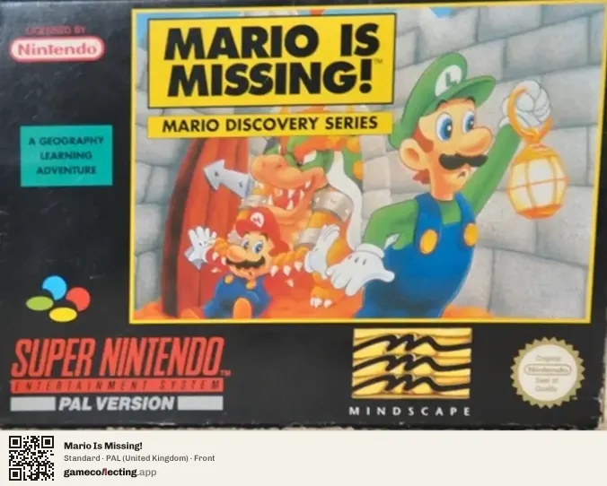 Mario Is Missing! Super Nintendo Entertainment System, United Kingdom box front