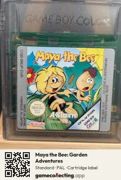 Maya the Bee: Garden Adventures Game Boy Color, PAL cartridge label