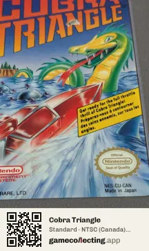Cobra Triangle Nintendo Entertainment System, NTSC cartridge label