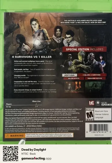 Dead by Daylight Xbox One, NTSC box back