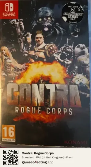 Contra: Rogue Corps Nintendo Switch, United Kingdom box front