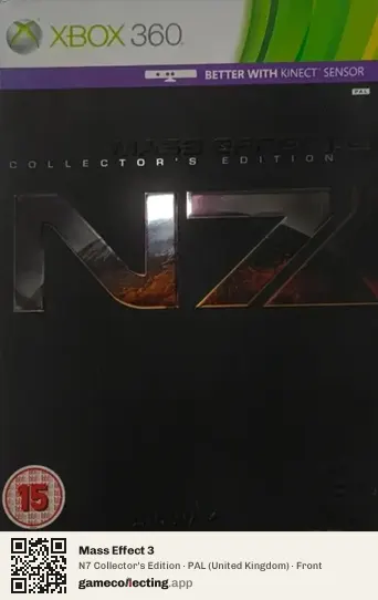 Mass Effect 3 Xbox 360, United Kingdom box front