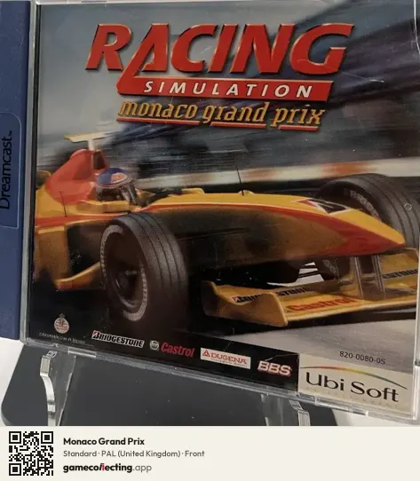 Monaco Grand Prix Sega Dreamcast, United Kingdom box front