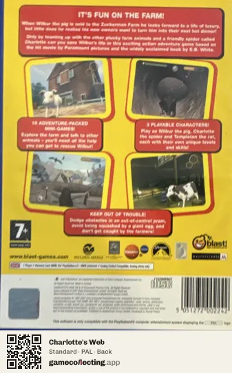 Charlotte's Web PlayStation 2, PAL box back