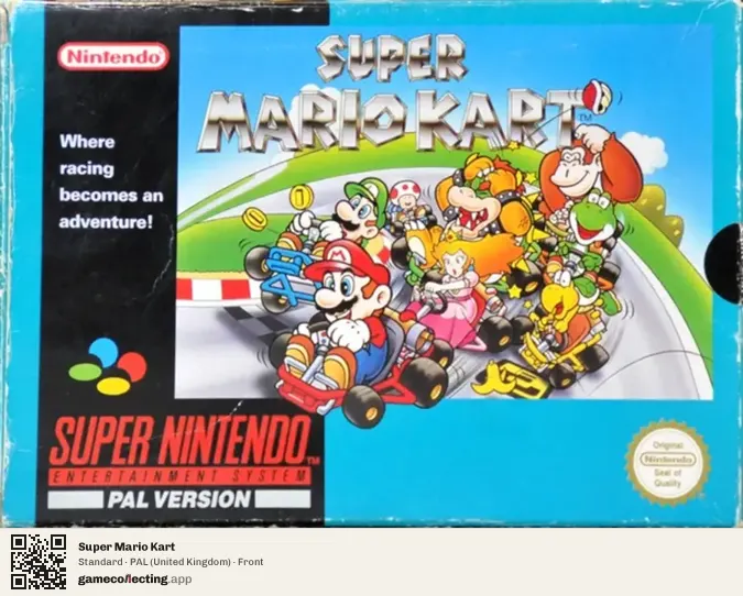 Super Mario Kart Super Nintendo Entertainment System, United Kingdom box front