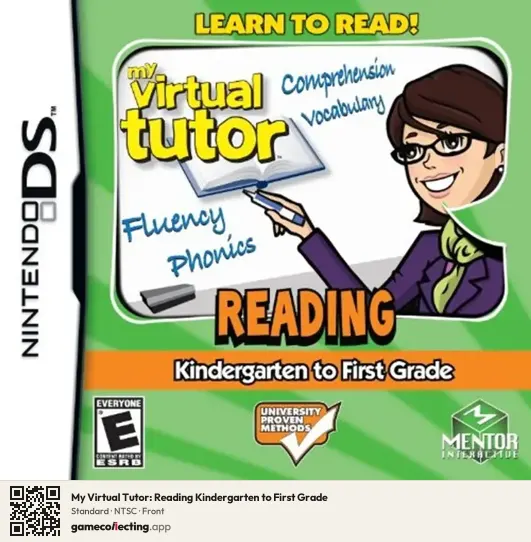 My Virtual Tutor: Reading Kindergarten to First Grade Nintendo DS, NTSC box front