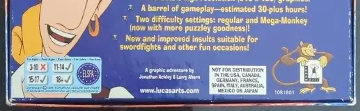The Curse of Monkey Island, the ELSPA age band on its front