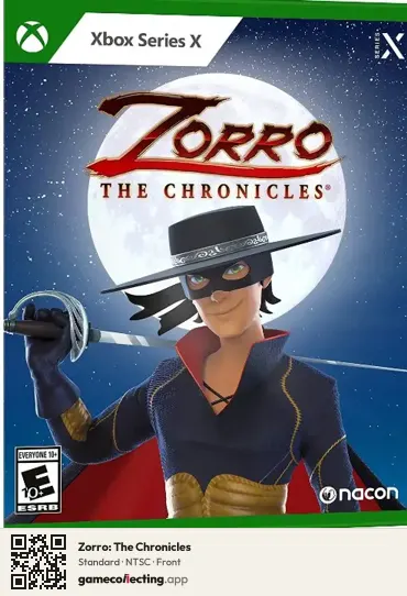 Zorro: The Chronicles Xbox Series X, NTSC box front