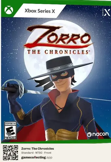 Zorro: The Chronicles Xbox Series X, NTSC box front
