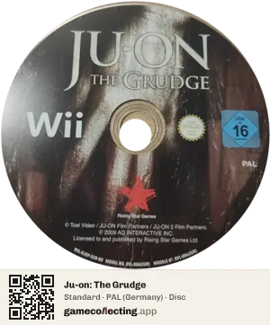 Ju-on: The Grudge Nintendo Wii, PAL disc