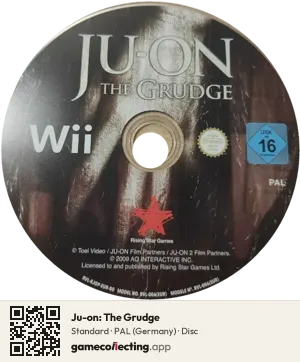 Ju-on: The Grudge Nintendo Wii, PAL disc